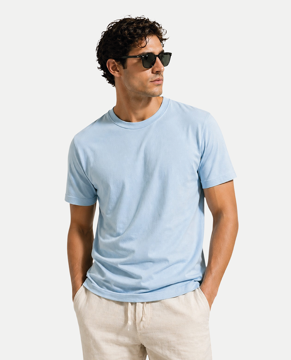 T-Shirt Navy Blue Round Neck | Pima Cotton Men