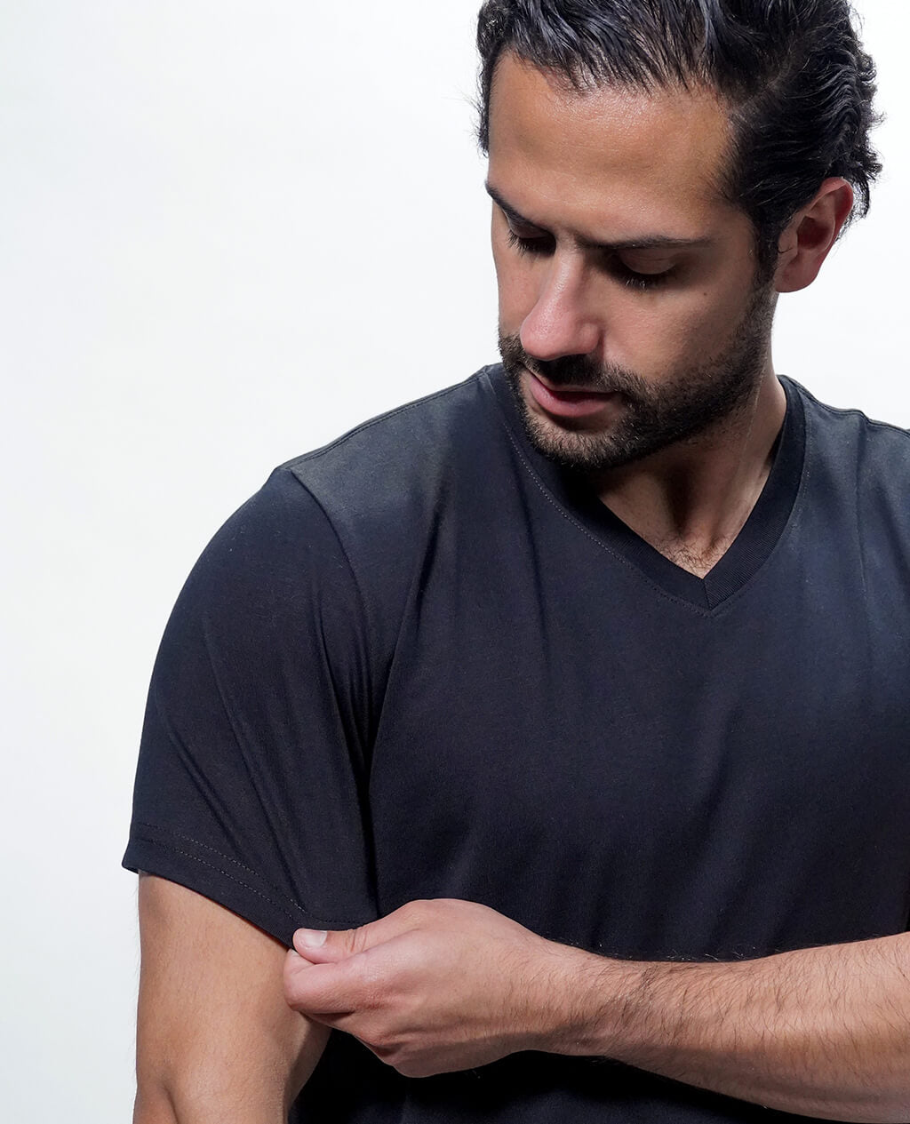 T-Shirt Black V Neck | Pima Cotton Men