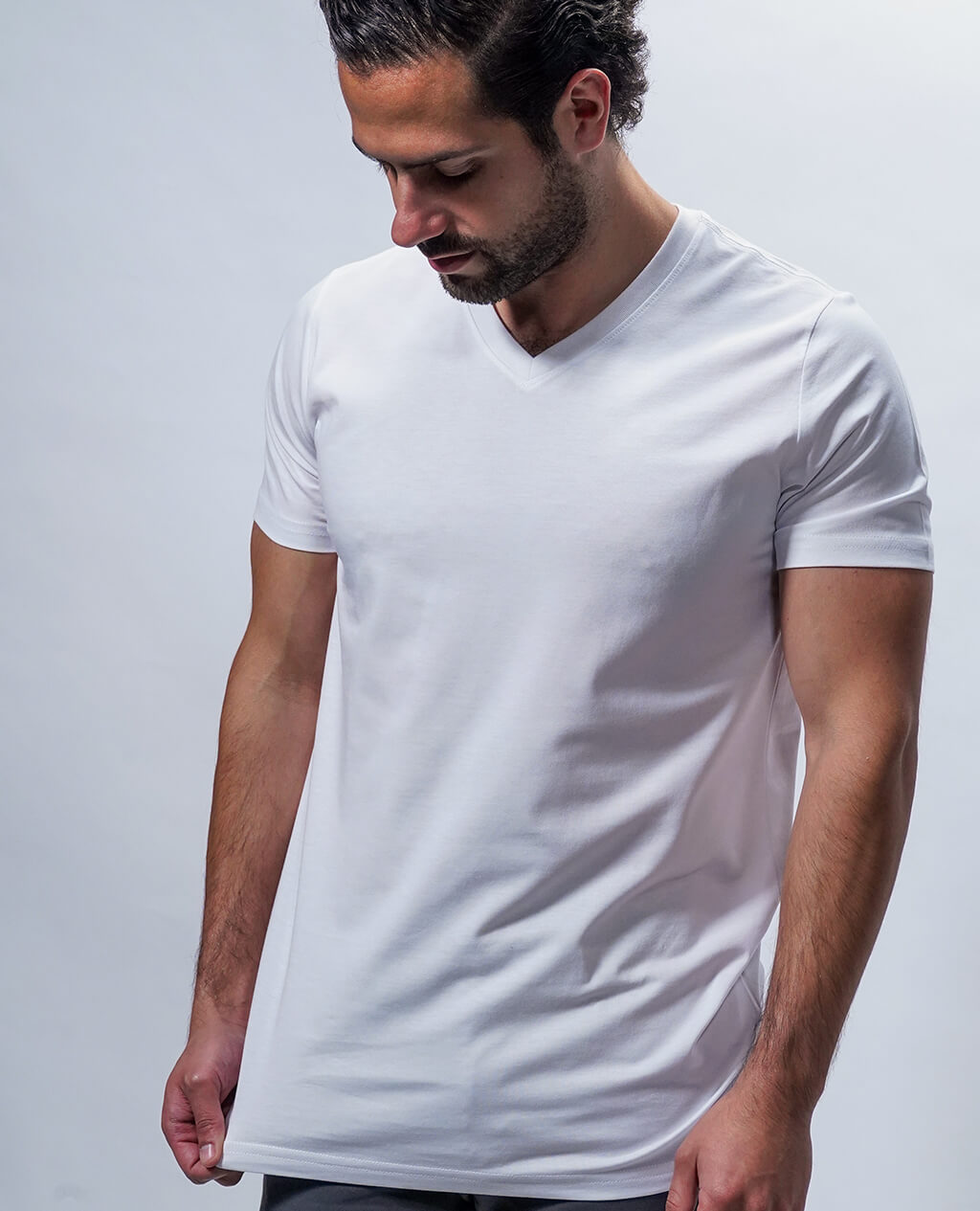 T-Shirt White V Neck | Pima Cotton Men