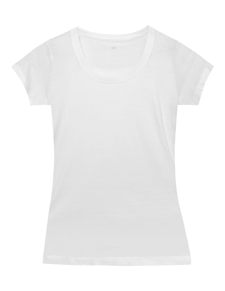 T-Shirt White Scoop Neck | Pima Cotton Women