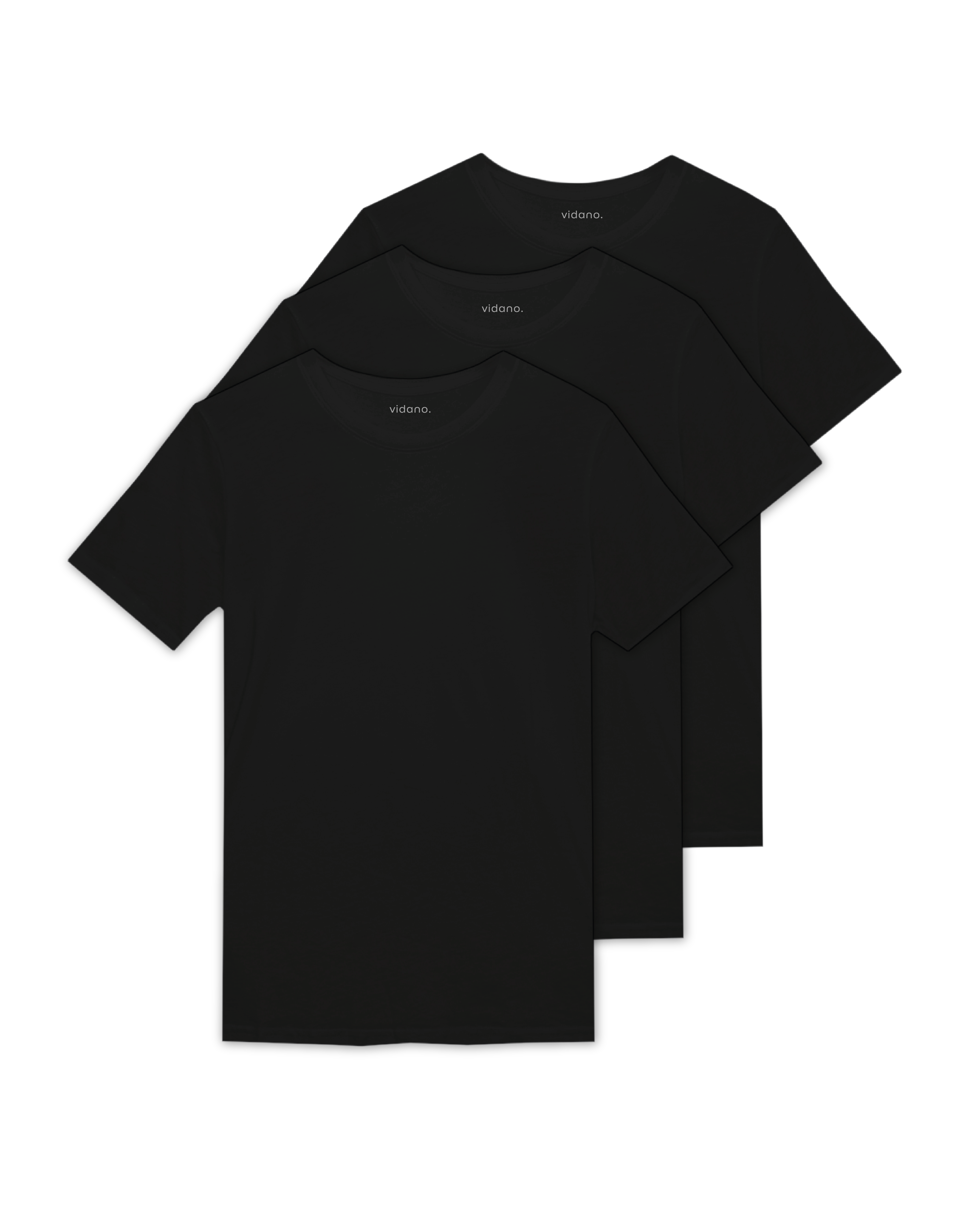3-Pack Black Round Neck T-Shirts | Premium Pima Cotton Men