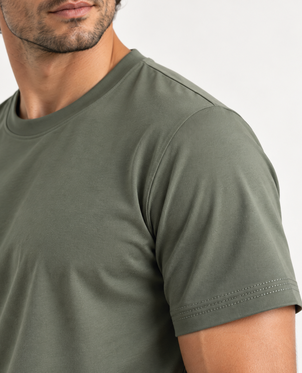 T-Shirt Olive Green Round Neck | Sorona Line Men