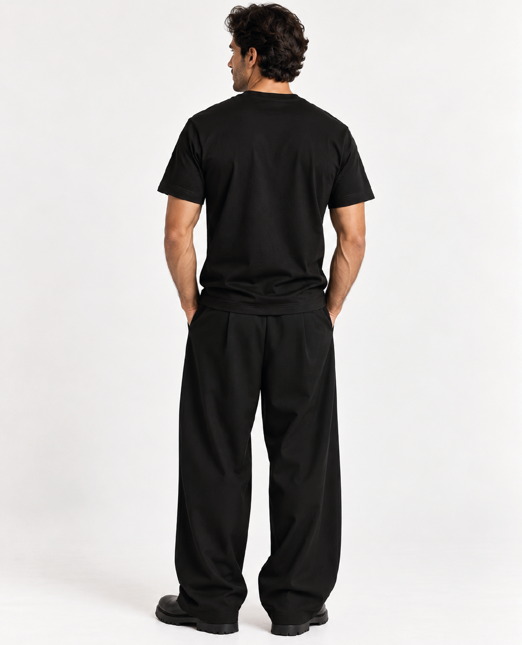T-Shirt Black Round Neck | Sorona Line Men
