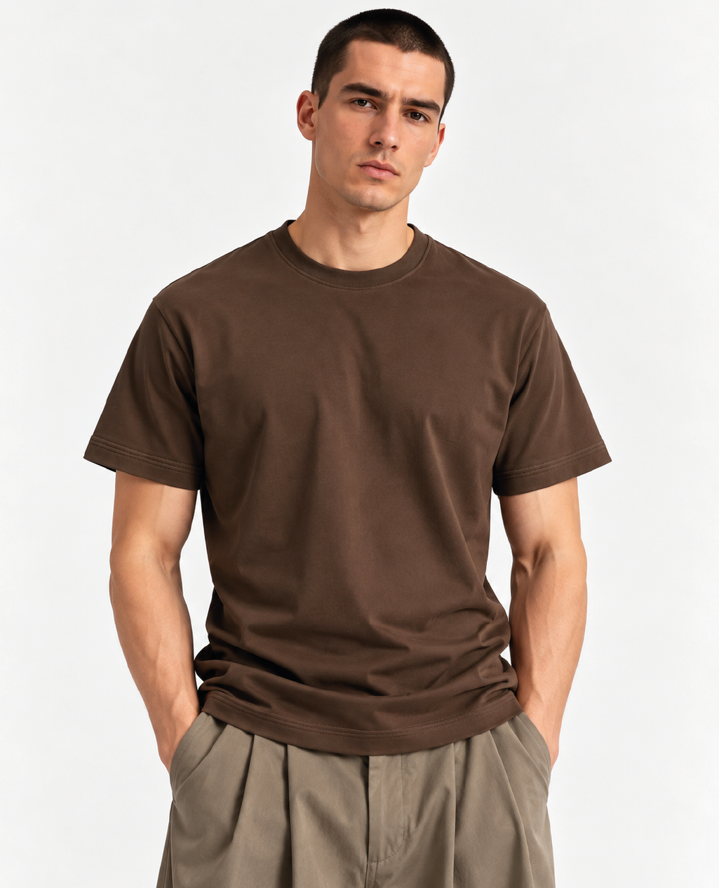 T-Shirt Dark Mocha Round Neck | Sorona Line Men