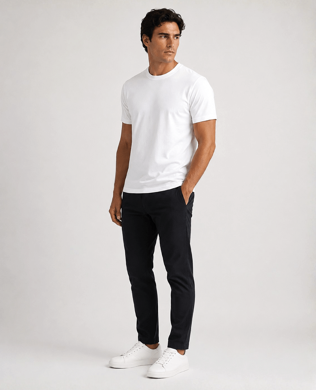T-Shirt White Round Neck | Pima Cotton Men