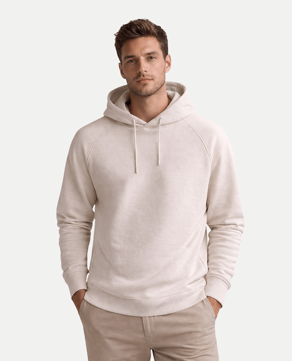 Hoodie Gray Lightweight Cross Neck | Pima Cotton