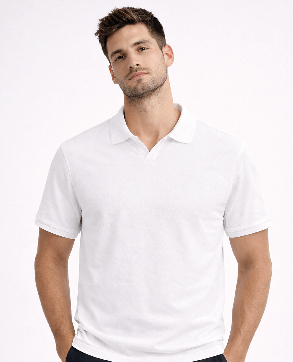 Polo Navy Blue Open Collar | Pima Cotton Men