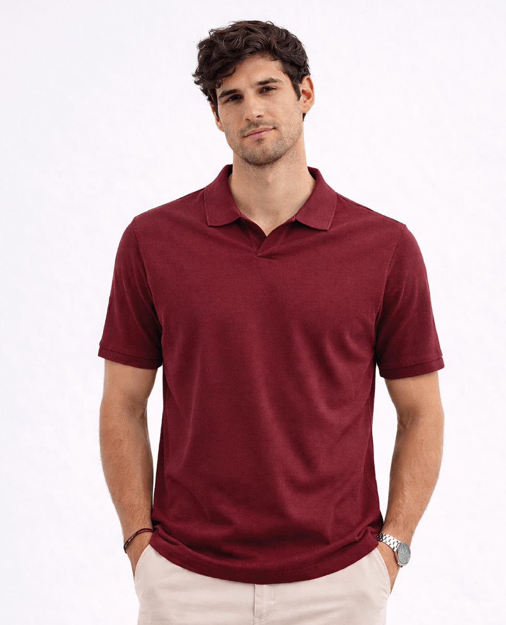 Polo Navy Blue Open Collar | Pima Cotton Men
