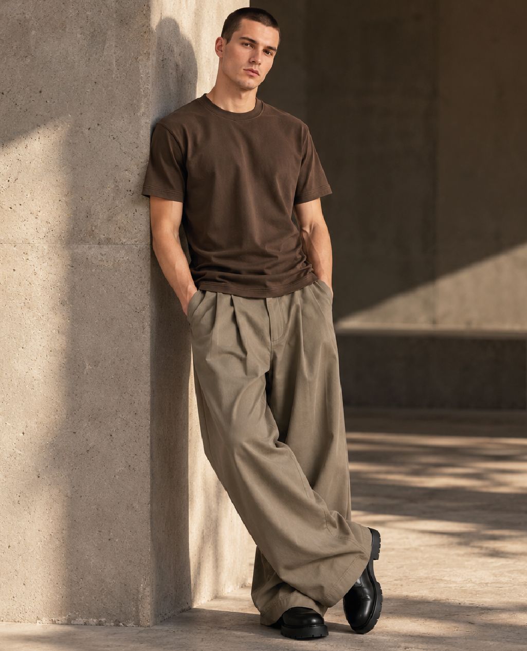 T-Shirt Dark Mocha Round Neck | Sorona Line Men
