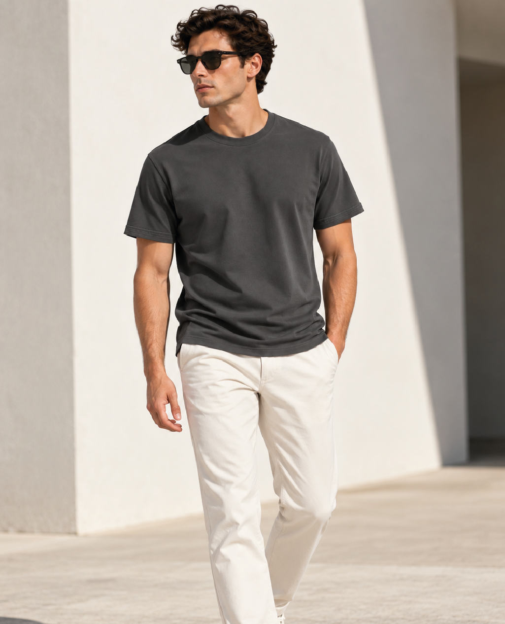 T-Shirt Deep Charcoal Round Neck | Sorona Line Men