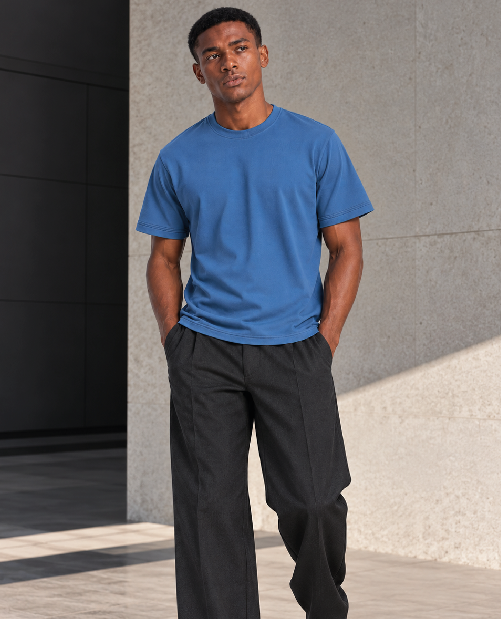 T-Shirt Indigo Blue Round Neck | Sorona Line Men