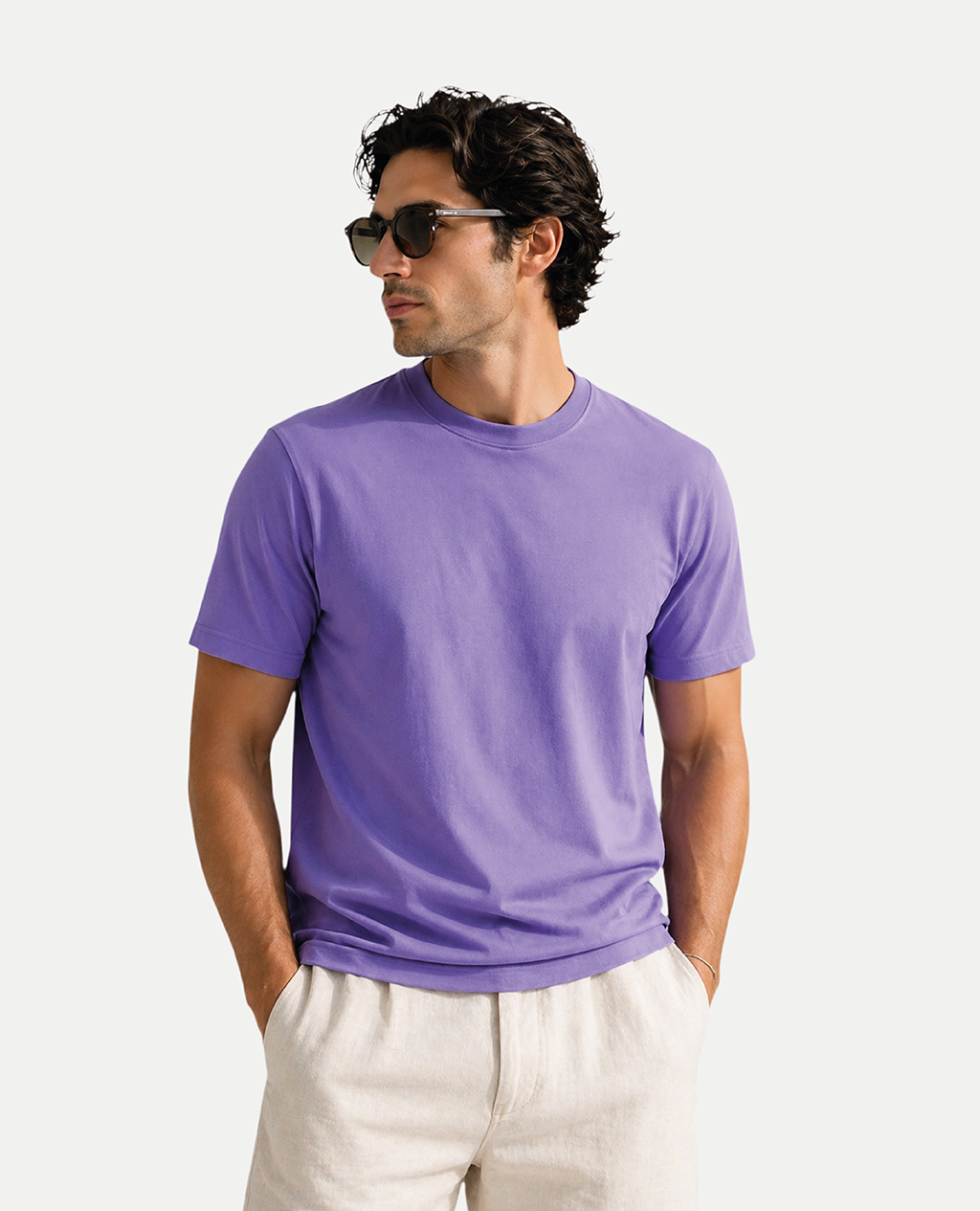 T-Shirt Navy Blue Round Neck | Pima Cotton Men