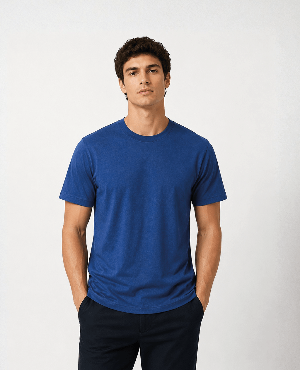 T-Shirt Blue Steel Round Neck | Limited Edition Pima Cotton Men