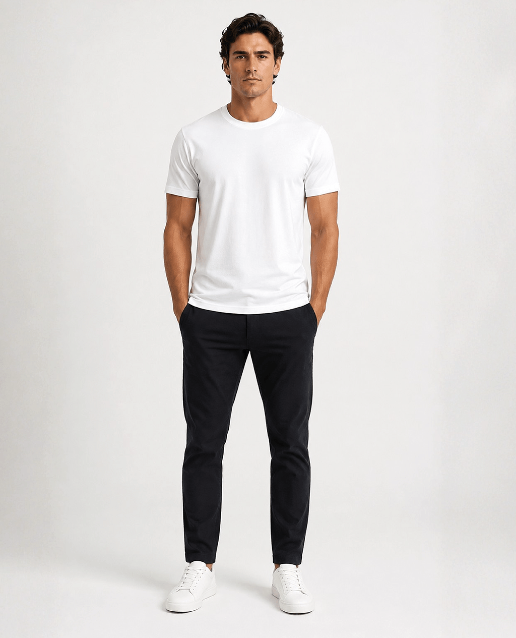 T-Shirt White Round Neck | Pima Cotton Men