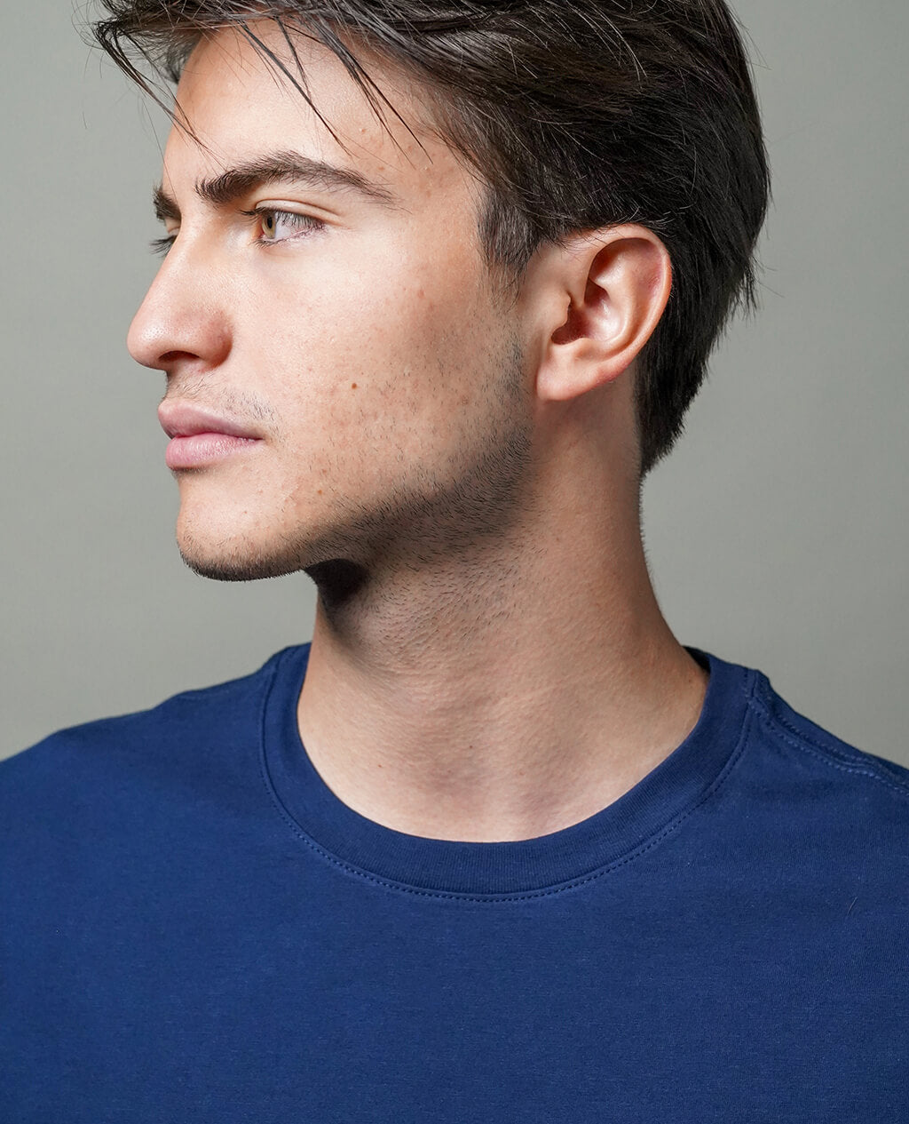 T-Shirt Blue Steel Round Neck | Limited Edition Pima Cotton Men